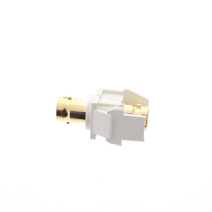 Leviton 40832-BA Almond Gold-Plated Quickport Feedthrough Female BNC 50 Ohm Jack