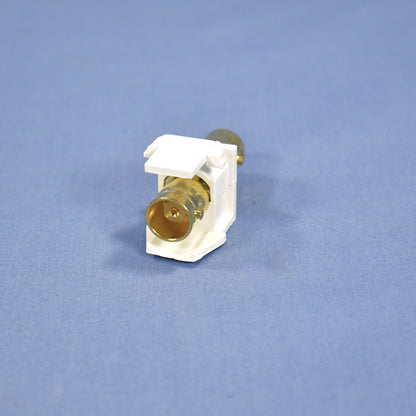 Leviton 40832-BW White Quickport Feed-Thru Female BNC Snap-In Gold-Plated Jack