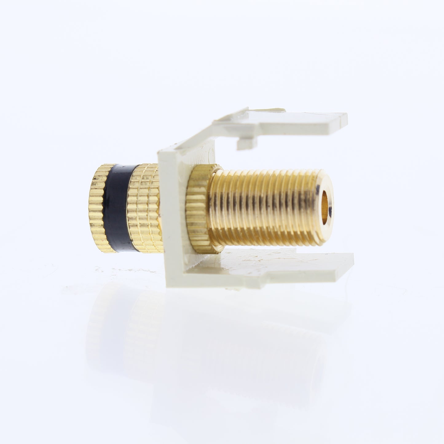 Leviton Almond Quickport Audio Speaker Binding Posts Black Stripe Gold 40833-BAE