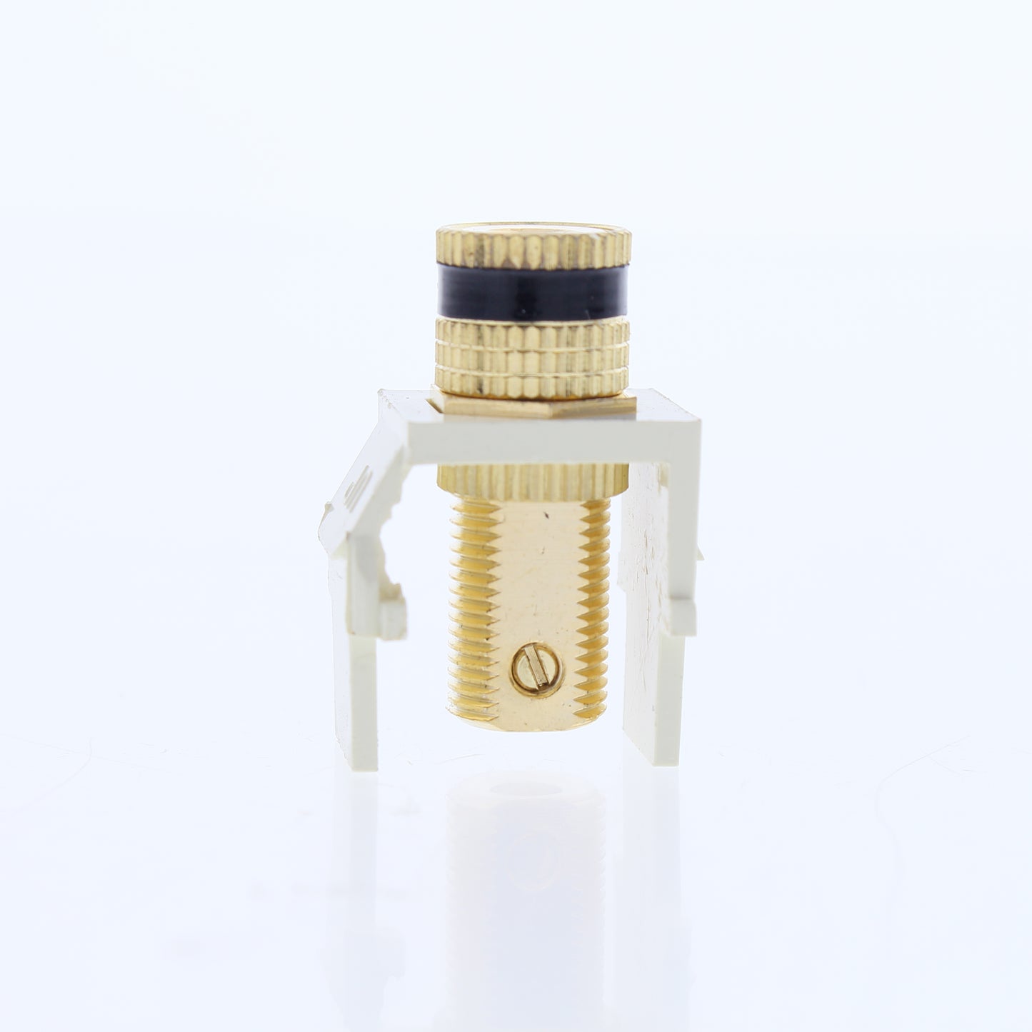Leviton Almond Quickport Audio Speaker Binding Posts Black Stripe Gold 40833-BAE