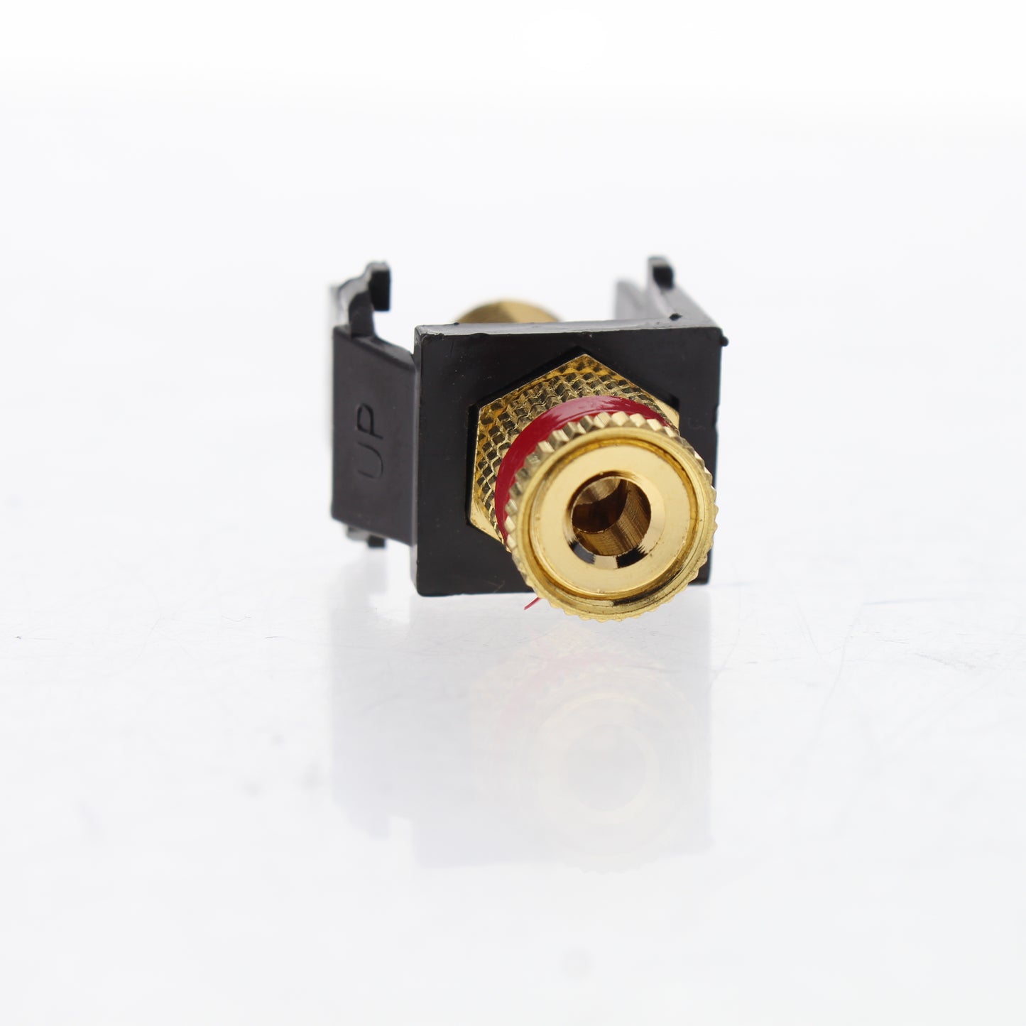 Leviton 40833-BBR Brown Quickport Stereo Speaker Binding Post Jack Red Stripe