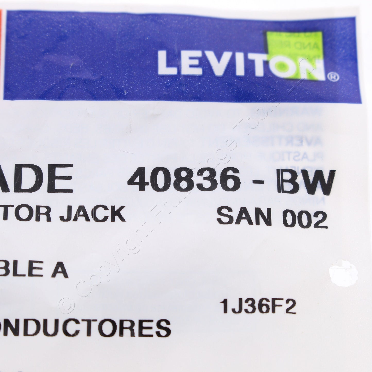 Leviton 40836-BW White Quick-port Voice Grade 6 Conductor Snap-In Jack