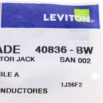 Leviton 40836-BW White Quick-port Voice Grade 6 Conductor Snap-In Jack