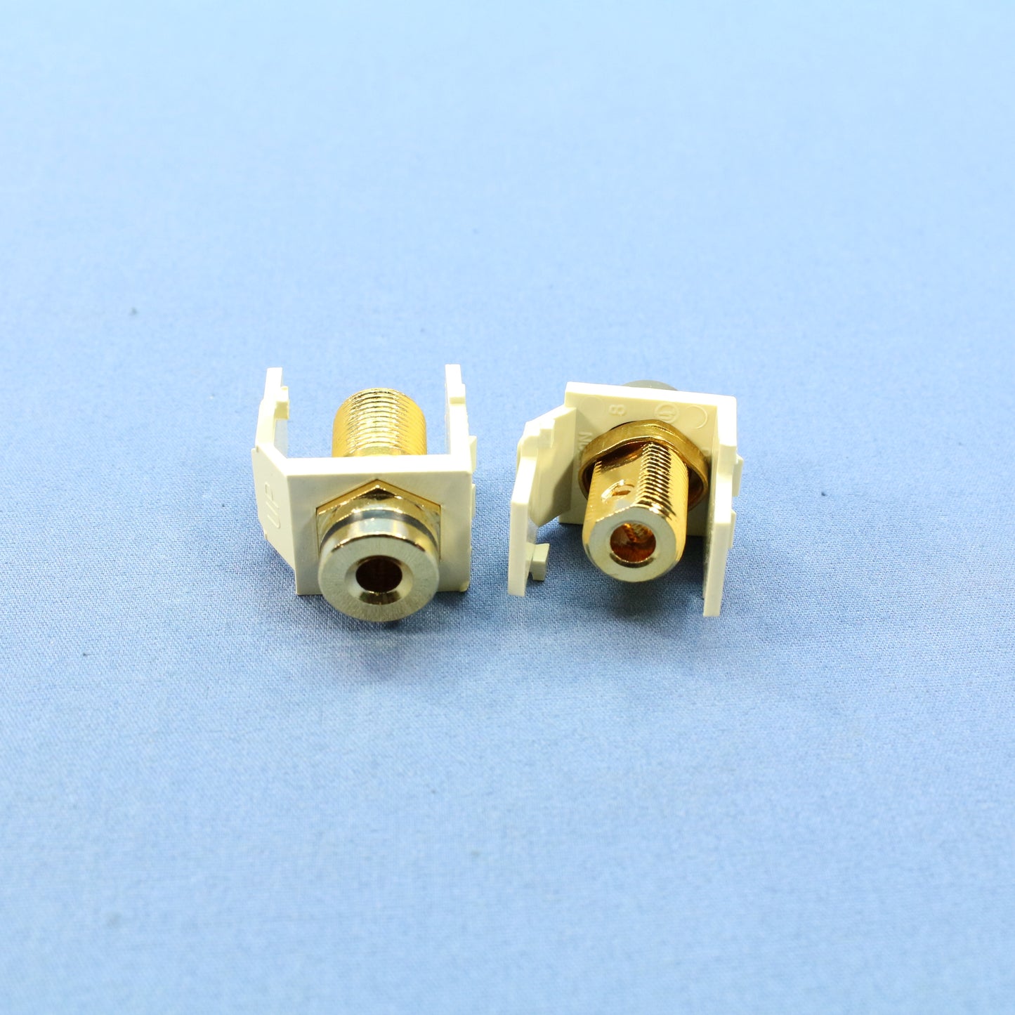 10 PairS Almond Leviton 1-Port Quickport Banana Jacks Red/Black Stripped 40837-A