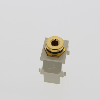 Leviton Almond Quickport Stereo Speaker Banana Jack Black Stripe 40833-BAE