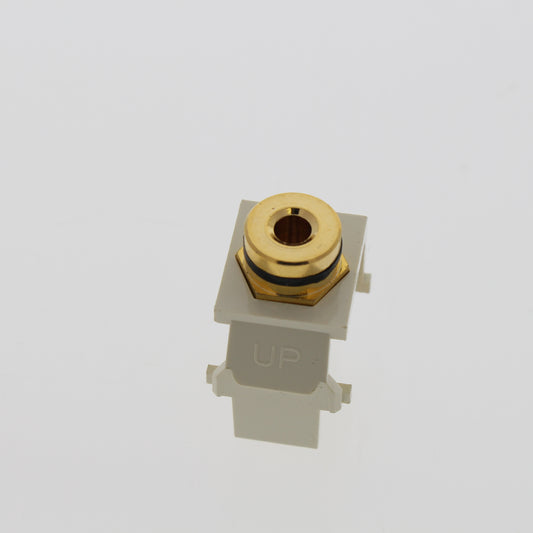 Leviton Almond Quickport Stereo Speaker Banana Jack Black Stripe 40833-BAE