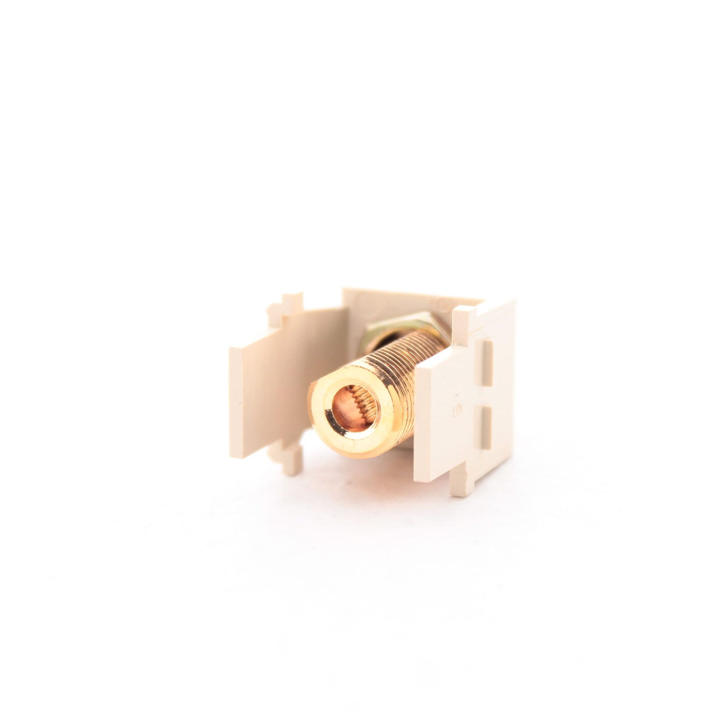 Leviton 40837-I Ivory Red Black Stripe Pair Quickport Banana Jacks Stereo Audio