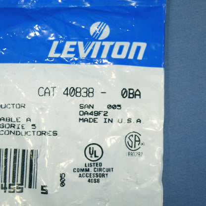 Leviton Almond RJ45 Quickport Cat5 Snap-In 8-Conductor Jack T568A T568B 40838-BA