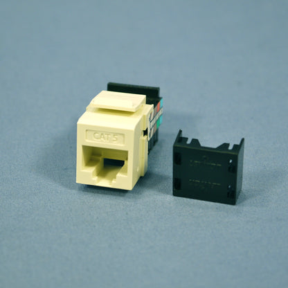 Leviton Almond RJ45 Quickport Cat5 Snap-In 8-Conductor Jack T568A T568B 40838-BA