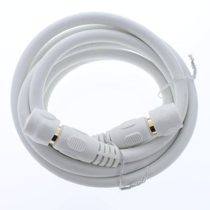 Leviton White Gold Plated Coaxial RG6 Quad Shield Digital Cable 6 Ft 40871-6W