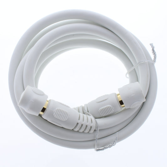 Leviton White Gold Plated Coaxial RG6 Quad Shield Digital Cable 6 Ft 40871-6W