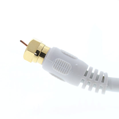 Leviton White Gold Plated Coaxial RG6 Quad Shield Digital Cable 6 Ft 40871-6W