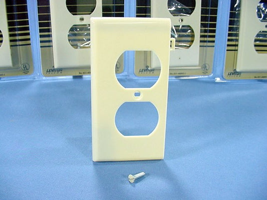Leviton 40895-IE Ivory Sectional End Duplex Receptacle Nylon Wallplate Cover 5pc