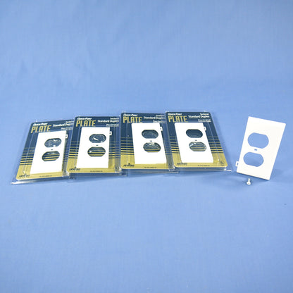 Leviton 40895-WE White Duplex Outlet Receptacle Sectional End Wallplates 5-pack