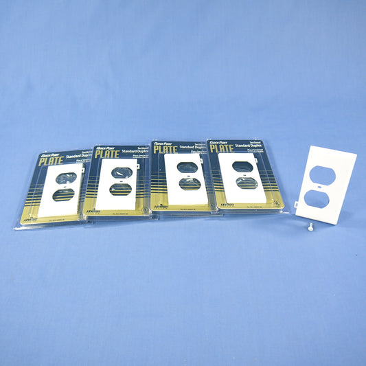 Leviton 40895-WE White Duplex Outlet Receptacle Sectional End Wallplates 5-pack