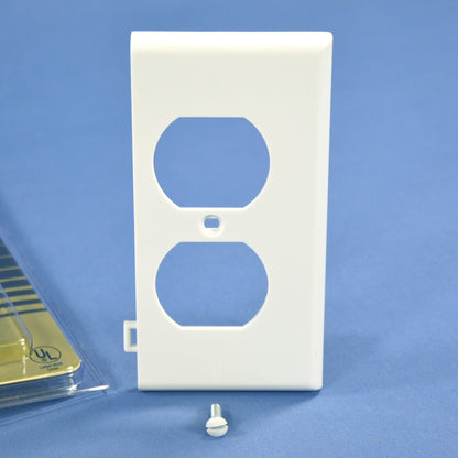 Leviton 40895-WE White Duplex Outlet Receptacle Sectional End Wallplates 5-pack