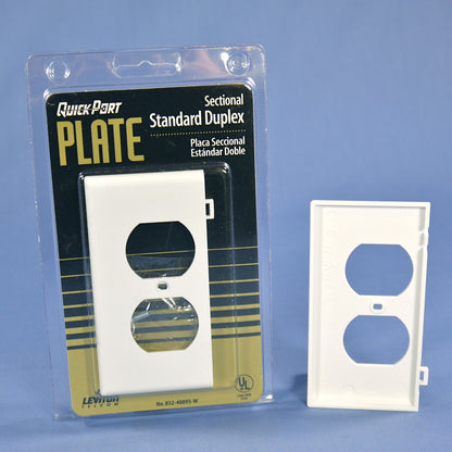 Leviton 40895-WE White Duplex Outlet Receptacle Sectional End Wallplates 5-pack