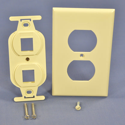 Leviton 40897-ABR Almond Snap-In Quickport 2-Port Wallplate Insert Duplex 106