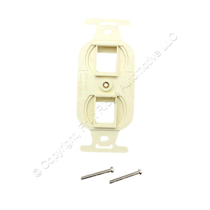 Leviton 40897-ABR Almond Snap-In Quickport 2-Port Wallplate Insert Duplex 106
