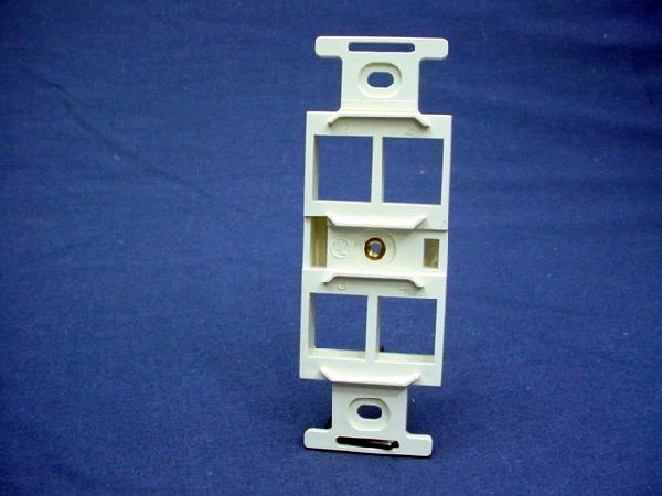 Leviton Quickport Snap-In 4-Port Wallplate Insert Duplex 106 Almond 40898-ABR