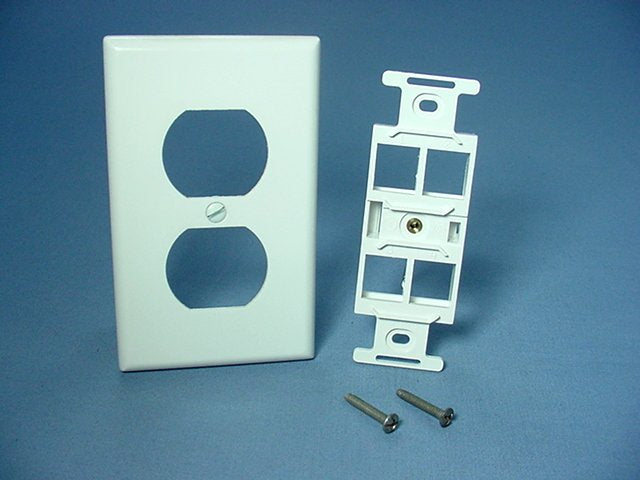 Leviton Quickport Snap-In 4-Port 1G Wallplate Insert Duplex 106 White 40898-W