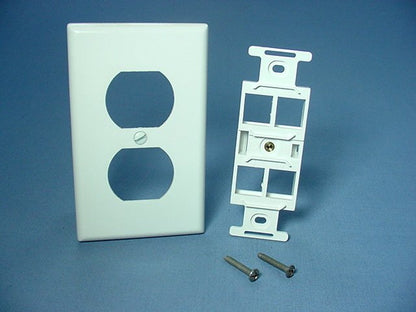 Leviton Quickport Snap-In 4-Port 1G Wallplate Insert Duplex 106 White 40898-W