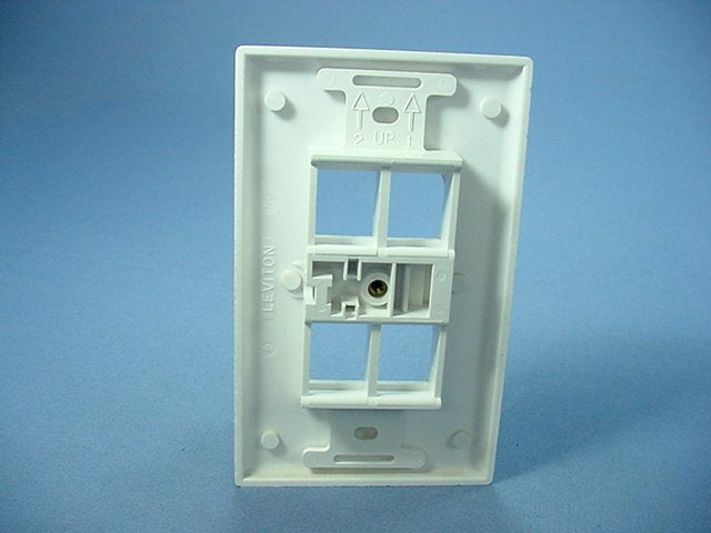 Leviton Quickport Snap-In 4-Port 1G Wallplate Insert Duplex 106 White 40898-W