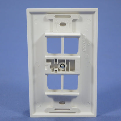 Leviton 40898-WBR White Quickport 4-Port Wallplate Insert Duplex Quad 106 Cover