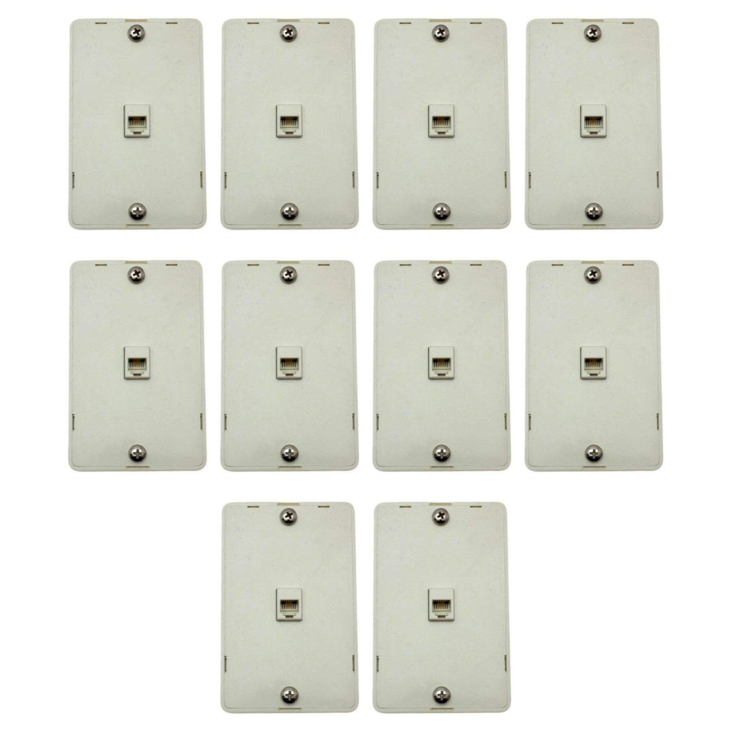 Leviton 40914-A Almond 1-Gang 4-Wire Telephone Jack  Mounting Wallplates 10pcs