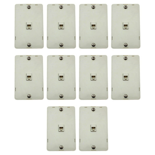 Leviton 40914-A Almond 1-Gang 4-Wire Telephone Jack  Mounting Wallplates 10pcs