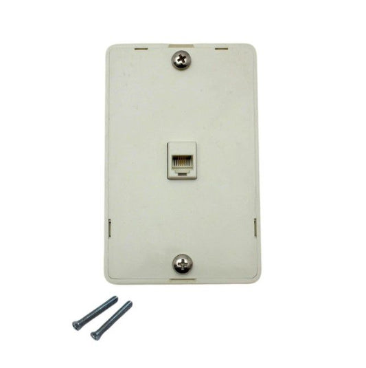 Leviton 40914-A Almond Wall Phone Mounting Plate Telephone Jack 4-Wire 1-Gang