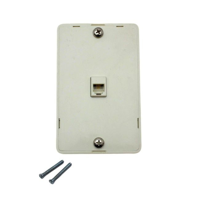 Leviton 40914-A Almond Wall Phone Mounting Plate Telephone Jack 4-Wire 1-Gang
