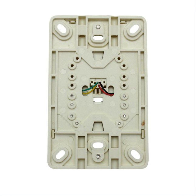 Leviton 40914-A Almond Wall Phone Mounting Plate Telephone Jack 4-Wire 1-Gang