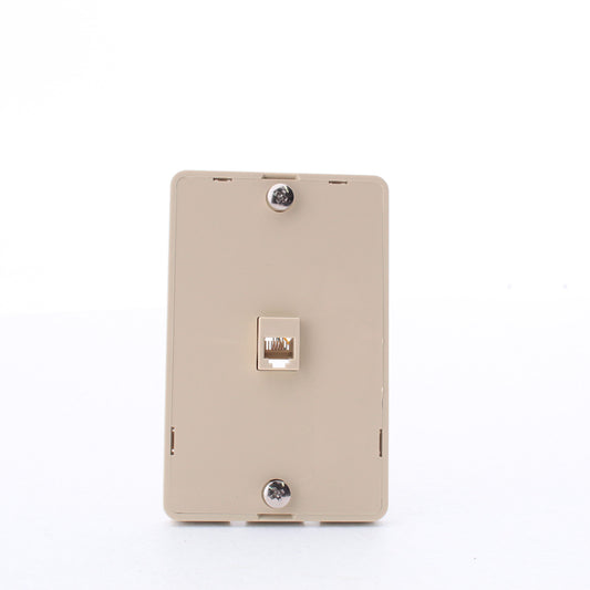 Leviton 40914-I Ivory 4-Wire 1-Line Wall Phone Mounting Plate Telephone Jack
