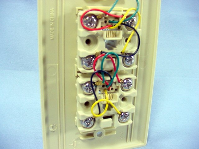 Leviton 40944-I Ivory Dual Phone Jack Flush Mount Wallplate 6P4C 625B3 Duplex