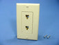 Leviton Ivory Decora Dual Telephone Jack Wall Plate 6P4C 625B3 Duplex 40944-ID