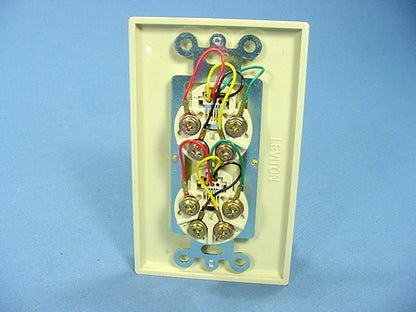 Leviton Ivory Decora Dual Telephone Jack Wall Plate 6P4C 625B3 Duplex 40944-ID