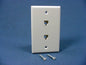Leviton 40944-W White Dual Phone Jack Wall Plate 6P4C Duplex Telephone 625B3