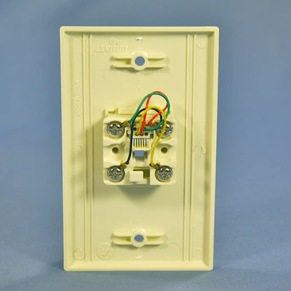 50 Leviton Almond Flush Mount Telephone Jack Wallplates 6P4C Type 625B4 40949-A