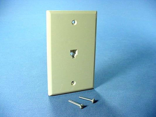 Leviton Ivory Flush Mount Telephone Jack Wallplate 6P4C Type 625B4 40949-I