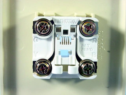 Leviton Ivory Flush Mount Telephone Jack Wallplate 6P4C Type 625B4 40949-I