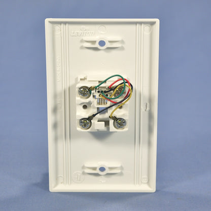 Leviton White Residential 1G Telephone Jack Wallplate 6P4C Type 625B4 40949-W