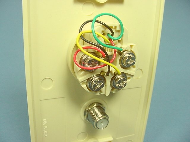 Leviton 40959-I Ivory 1-Gang Phone Jack Coaxial Nylon Standard Wallplate Cover