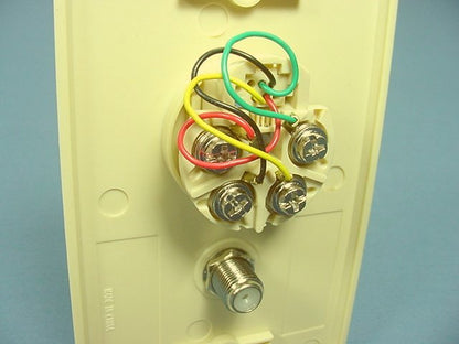 Leviton 40959-I Ivory 1-Gang Phone Jack Coaxial Nylon Standard Wallplate Cover