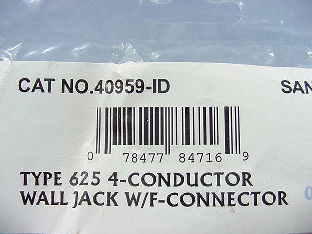 Leviton 40959-ID Ivory 1-Gang Phone Jack F Connector Unbreakable Wallplate Cover