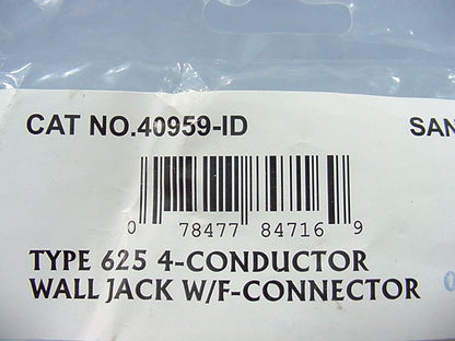 Leviton 40959-ID Ivory 1-Gang Phone Jack F Connector Unbreakable Wallplate Cover
