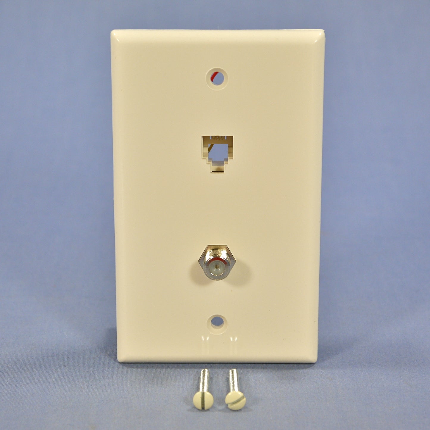 Leviton 40959-T Light Almond 625D Phone Video Jack F-type Wallplate Cover 6P4C