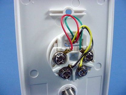 Leviton 40959-W White 1-Gang Phone Jack F Connector Unbreakable Wallplate Cover