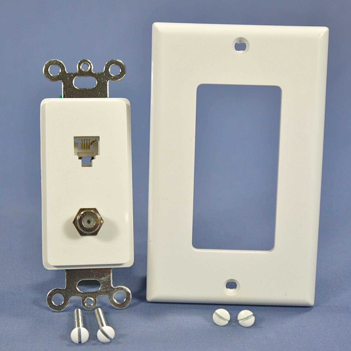 Leviton 40959-WD White Decora Phone Video Jack Wallplate