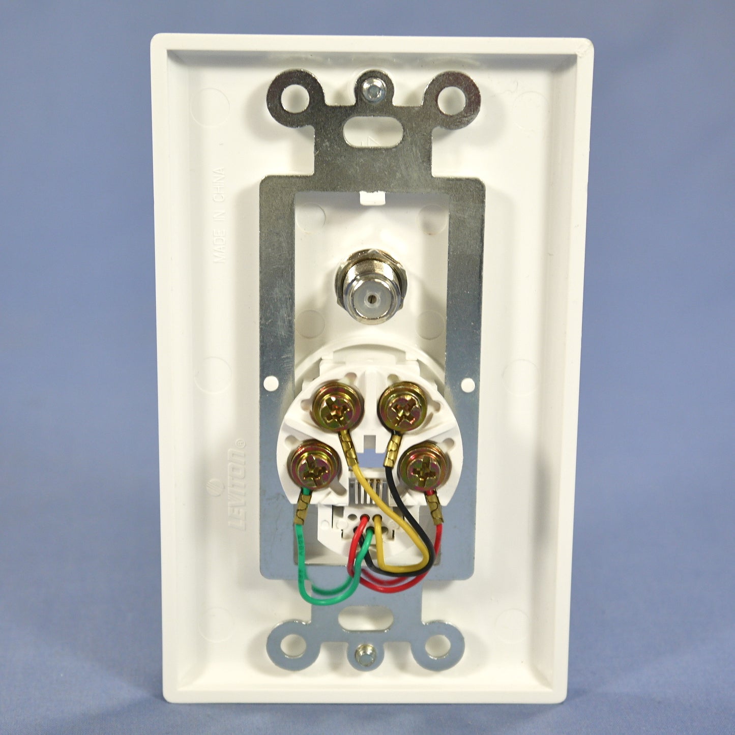 Leviton 40959-WD White Decora Phone Video Jack Wallplate